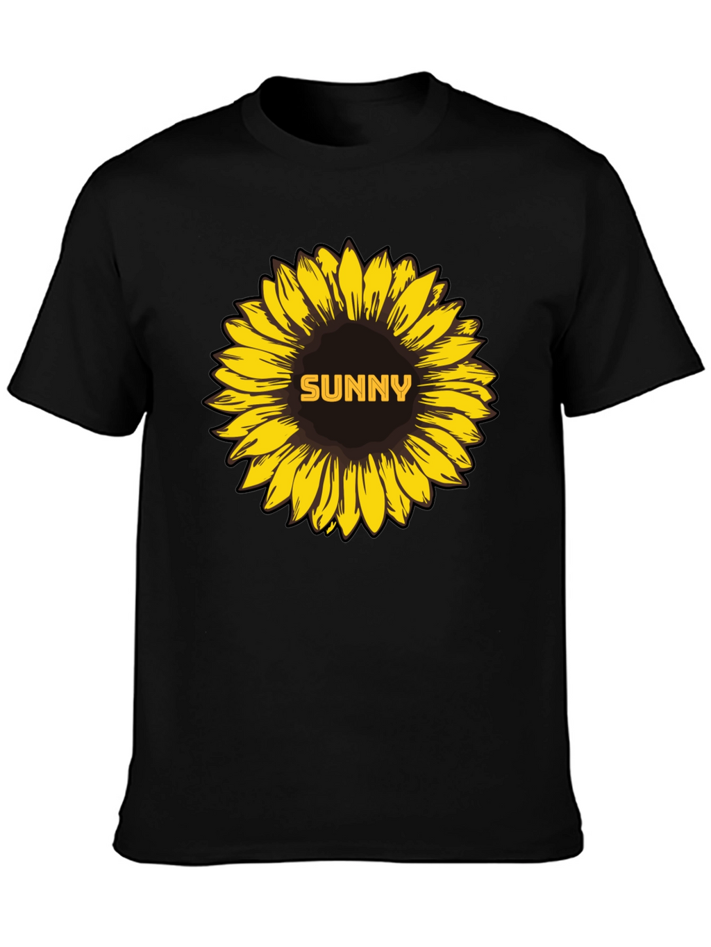 Sunny Sunflower Graphic Tee - Stylish Black T-Shirt
