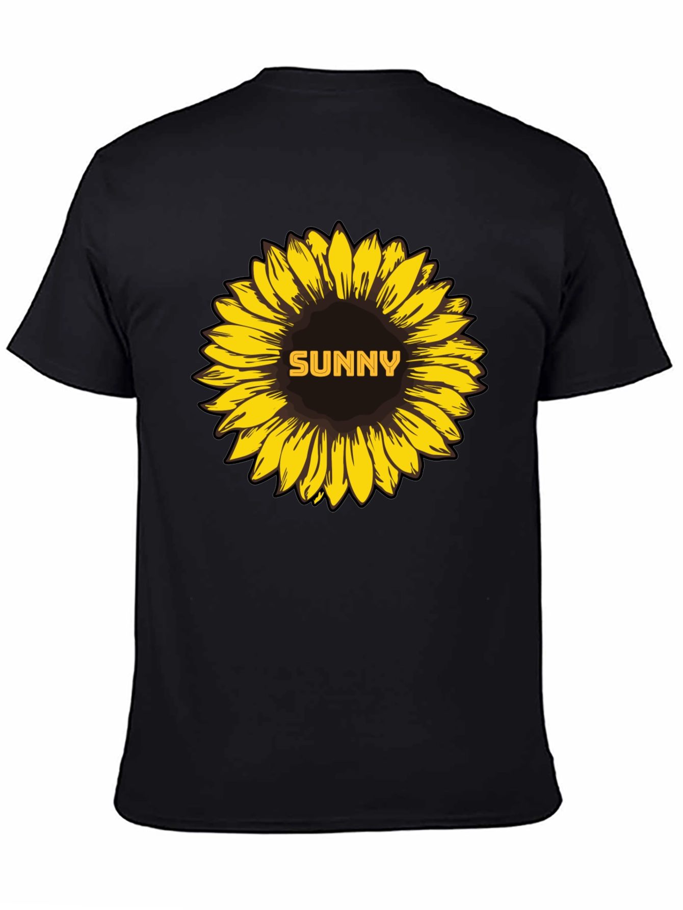 Sunny Sunflower Graphic Tee - Stylish Black T-Shirt