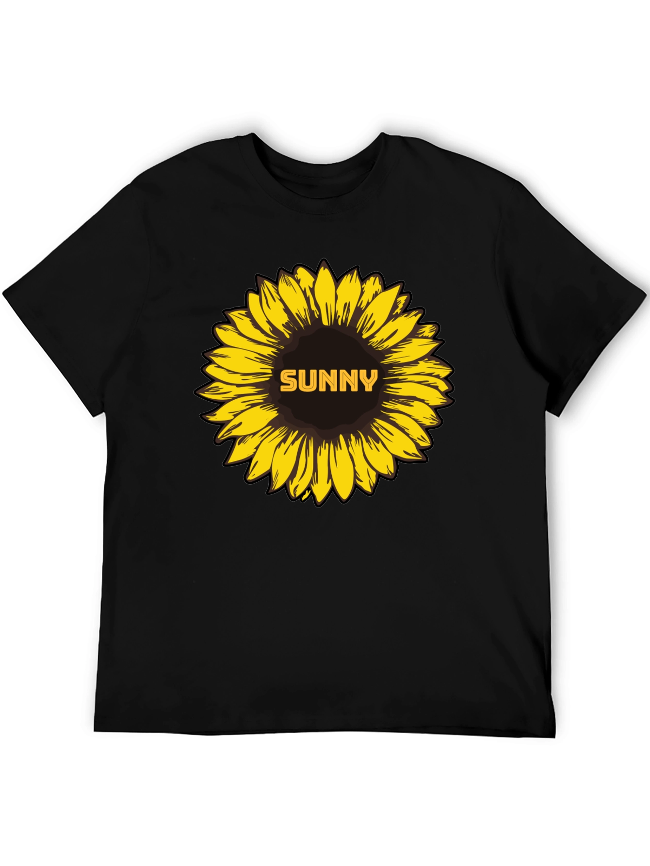 Sunny Sunflower Graphic Tee - Stylish Black T-Shirt
