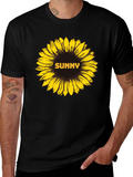 Sunny Sunflower Graphic Tee - Stylish Black T-Shirt