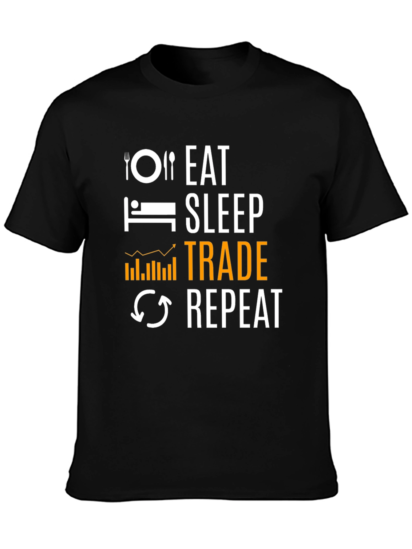 Eat Sleep Trade Repeat Black T-Shirt