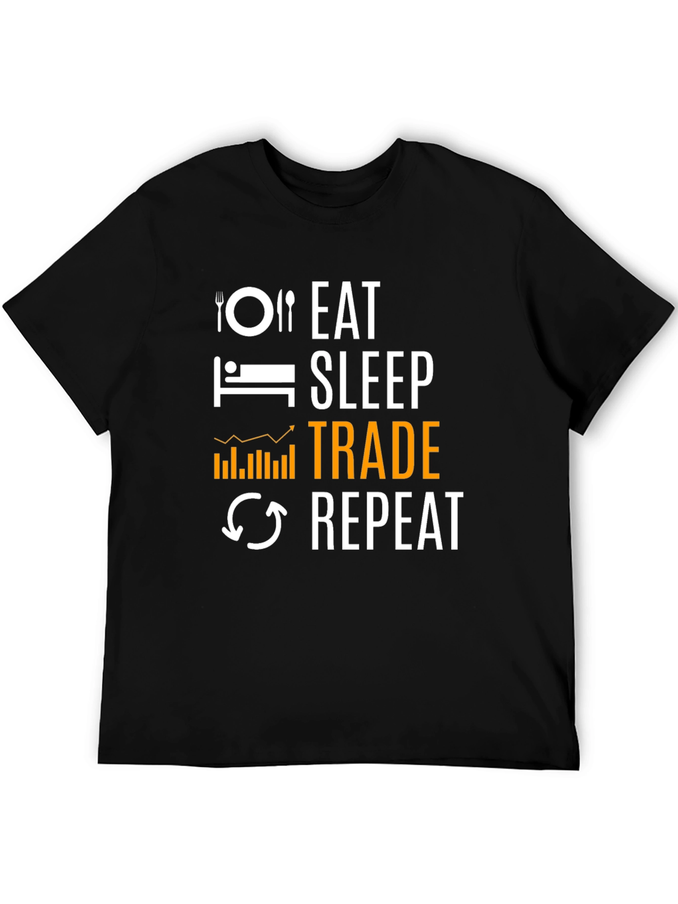 Eat Sleep Trade Repeat Black T-Shirt