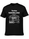 Yorkie Barking Logic Black T-Shirt Funny Dog Tee