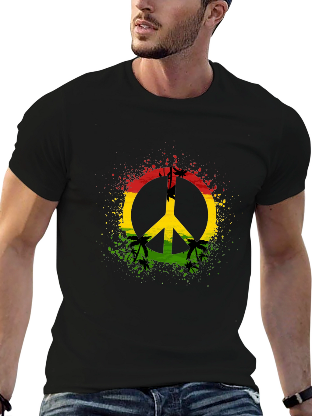 Rasta Peace Sign T-Shirt - Reggae Vibes
