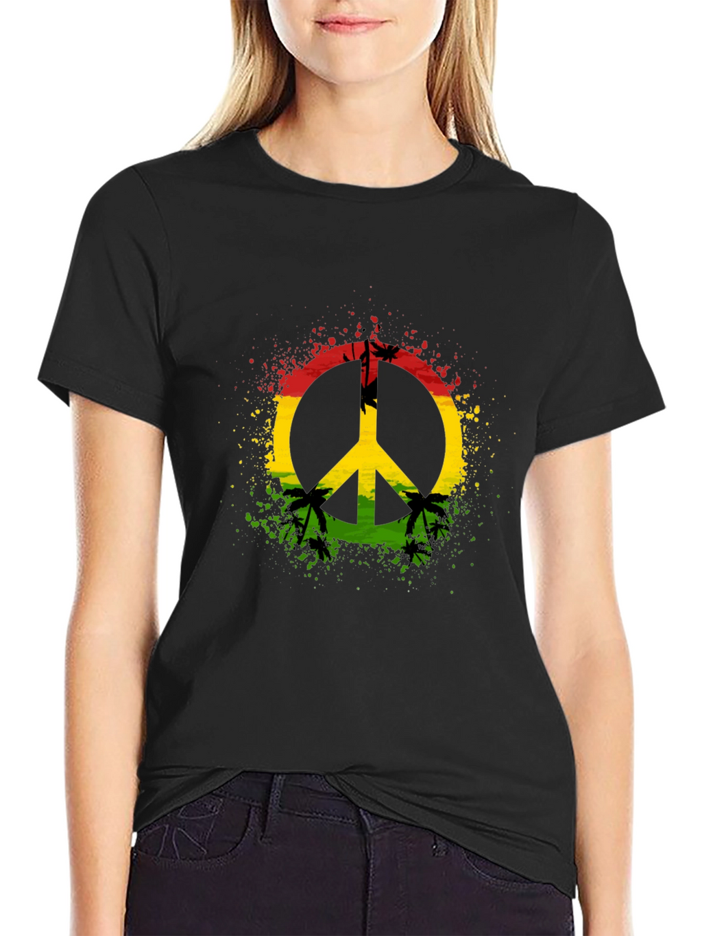 Rasta Peace Sign T-Shirt - Reggae Vibes