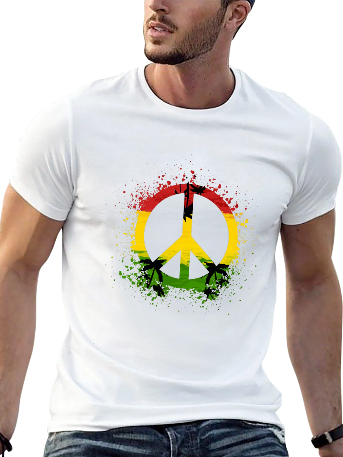 Rasta Peace Sign T-Shirt - Reggae Vibes