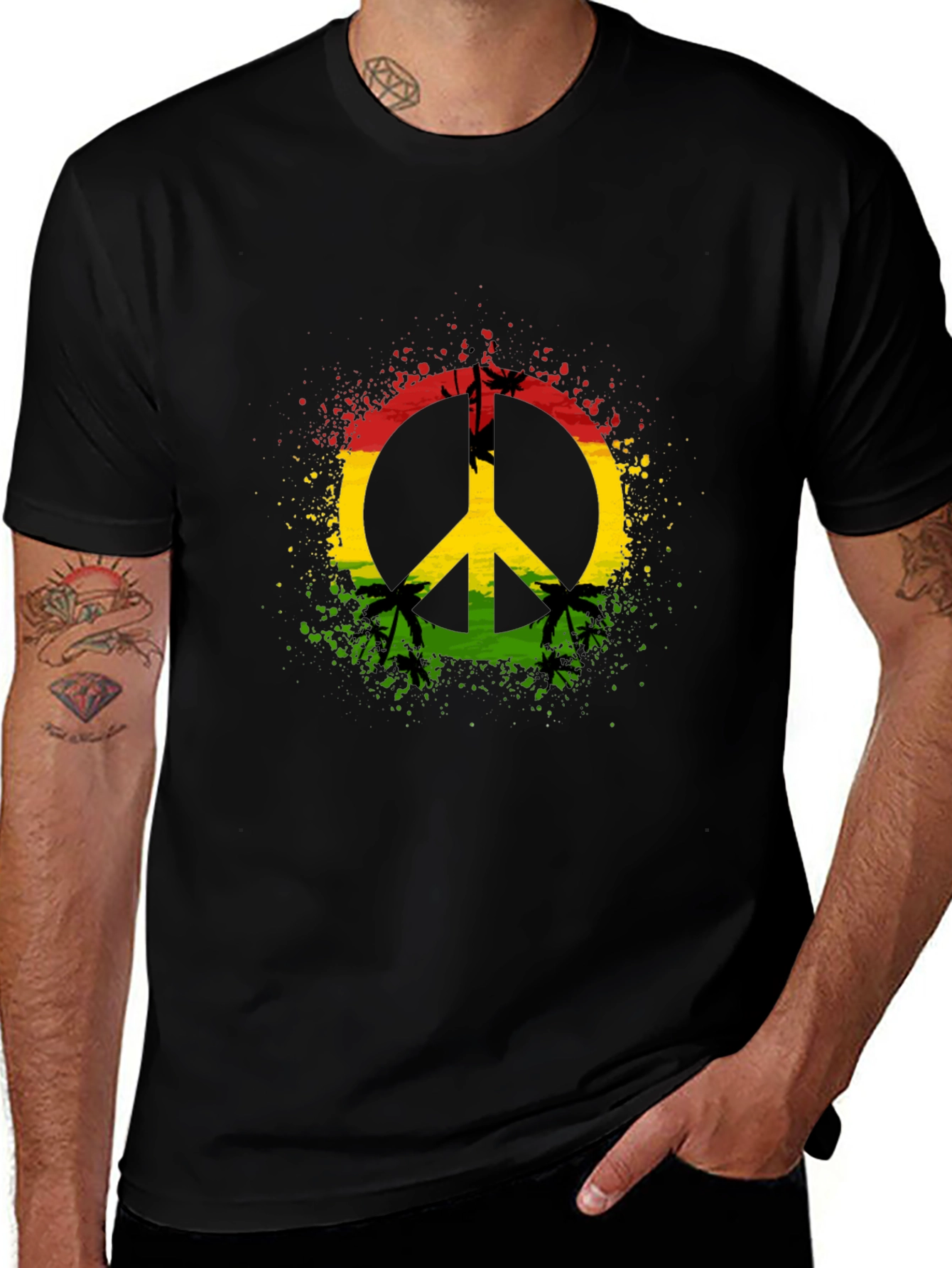 Rasta Peace Sign T-Shirt - Reggae Vibes