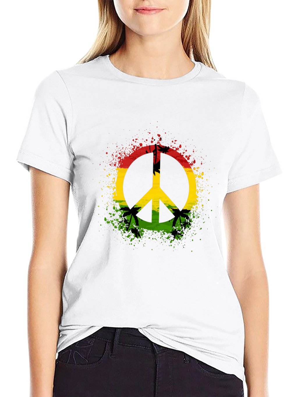 Rasta Peace Sign T-Shirt - Reggae Vibes