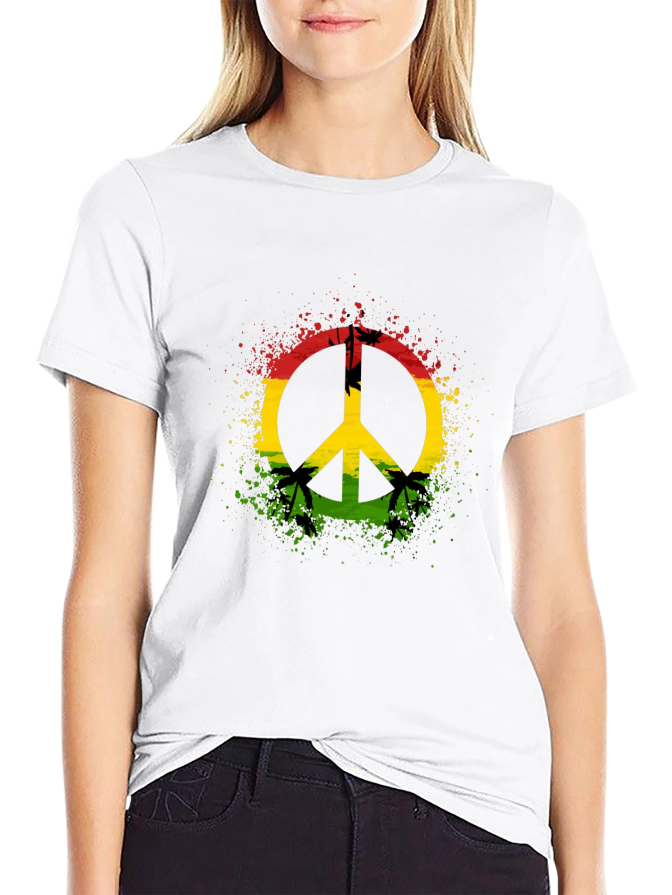 Rasta Peace Sign T-Shirt - Reggae Vibes