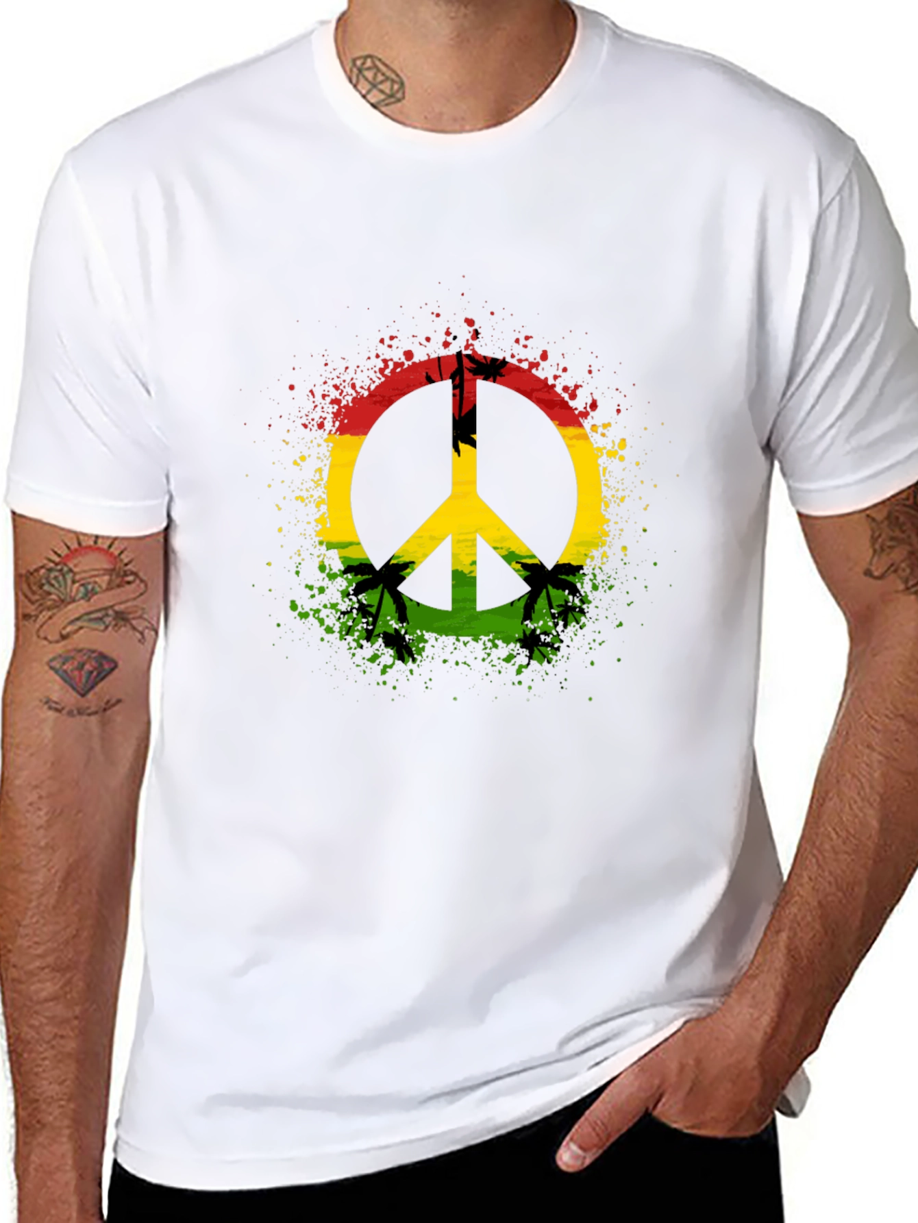 Rasta Peace Sign T-Shirt - Reggae Vibes