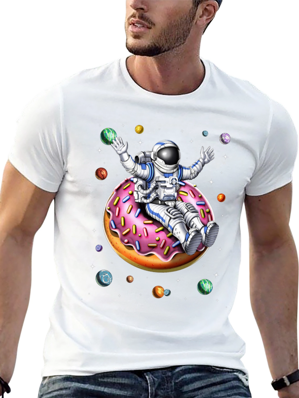 Astronaut Donut Ride Graphic Tee