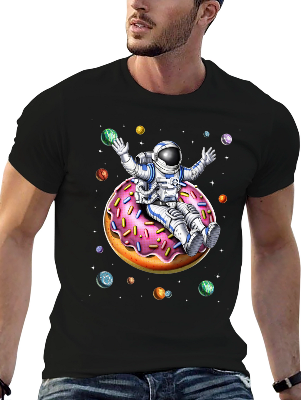 Astronaut Donut Ride Graphic Tee