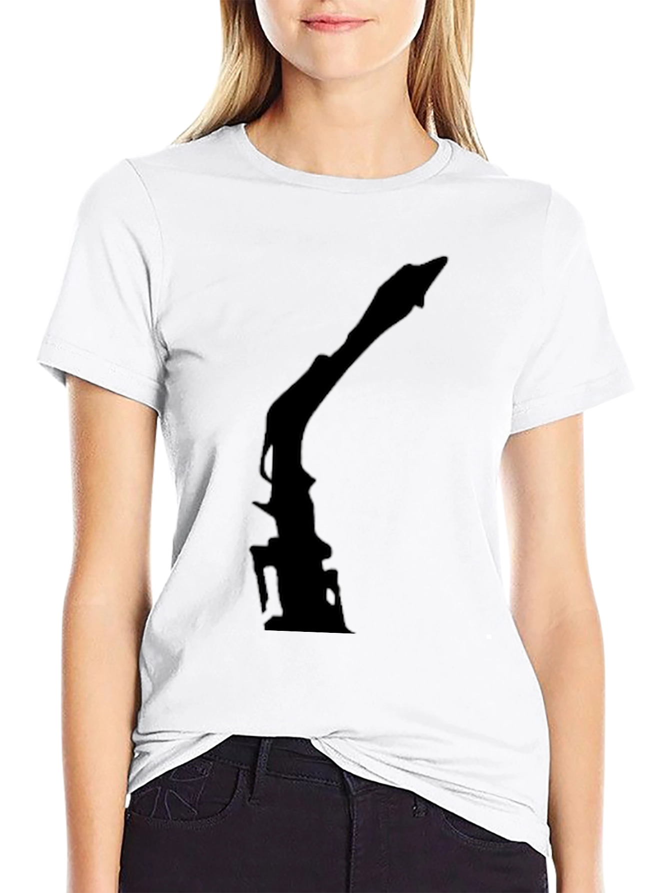 Silhouette Crane T-Shirt - Modern Black Tee