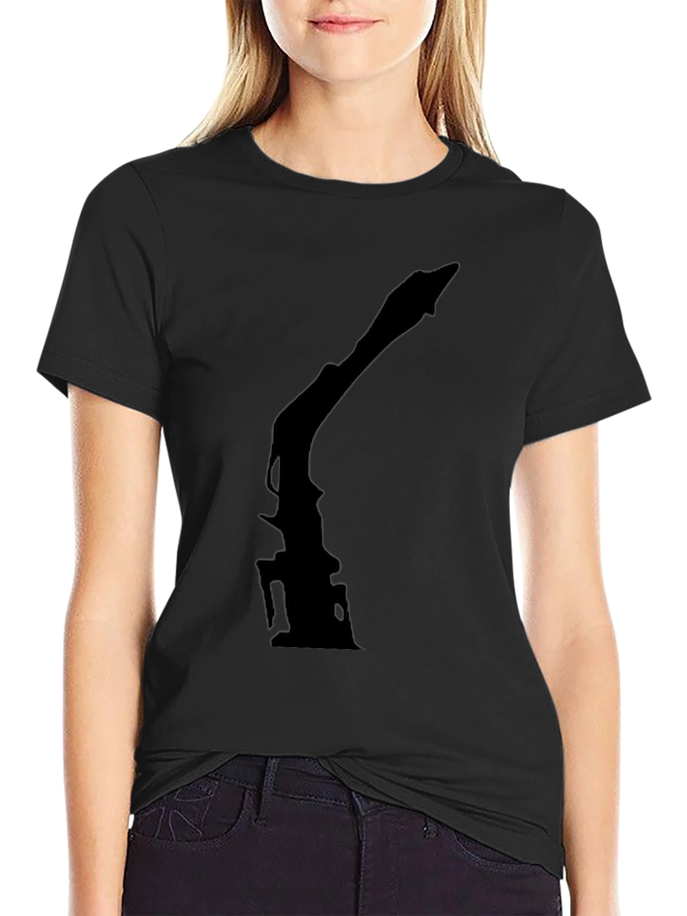 Silhouette Crane T-Shirt - Modern Black Tee