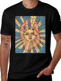 Sun Face Graphic Tee - Black