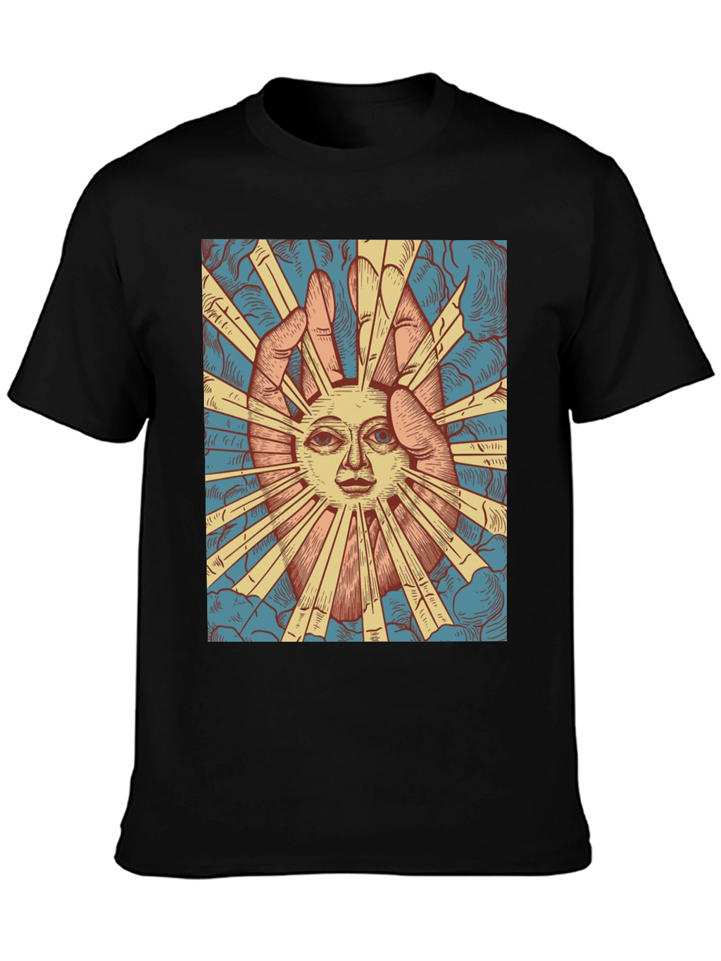 Sun Face Graphic Tee - Black