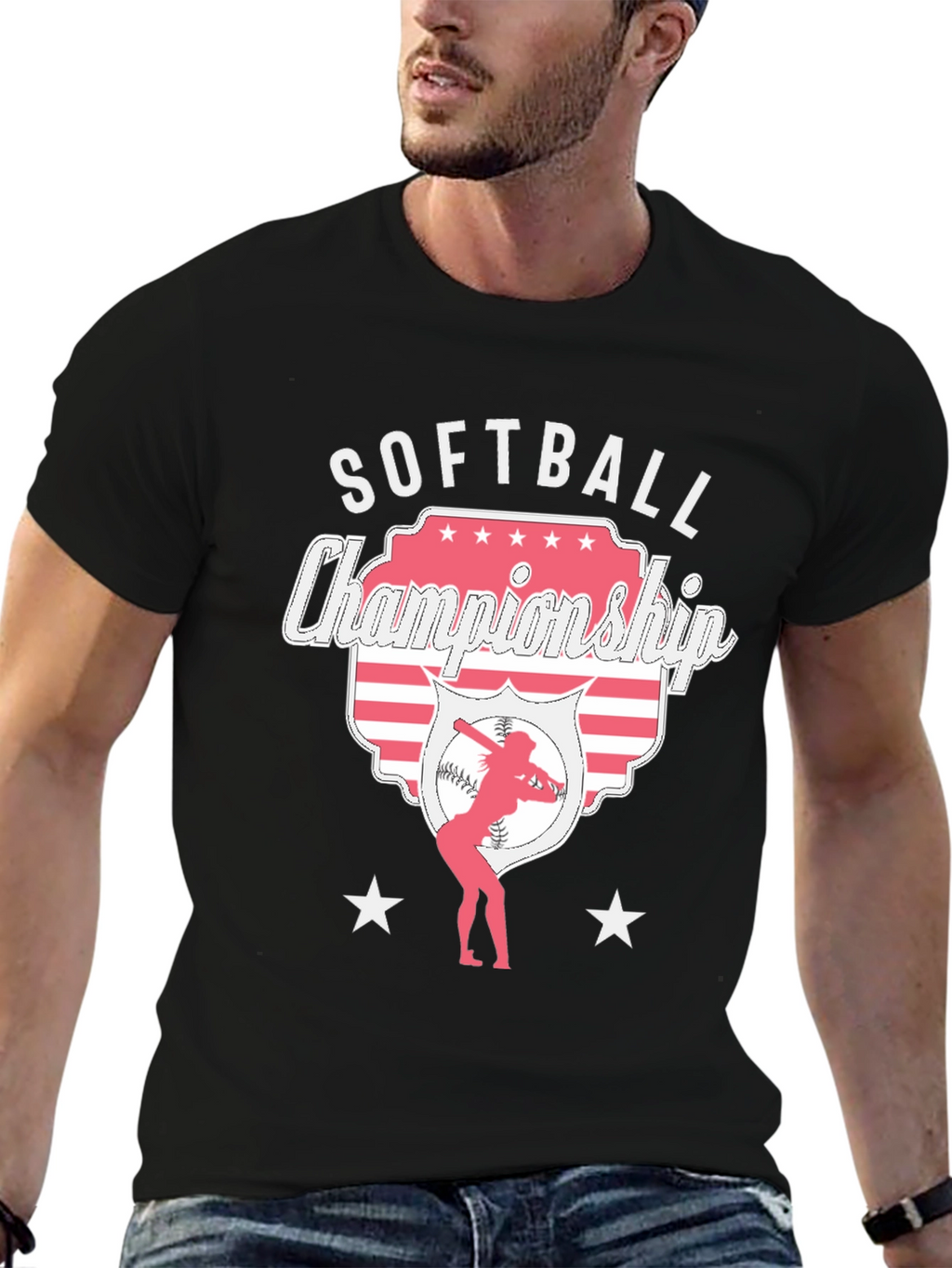 Softball Championship Black T-Shirt