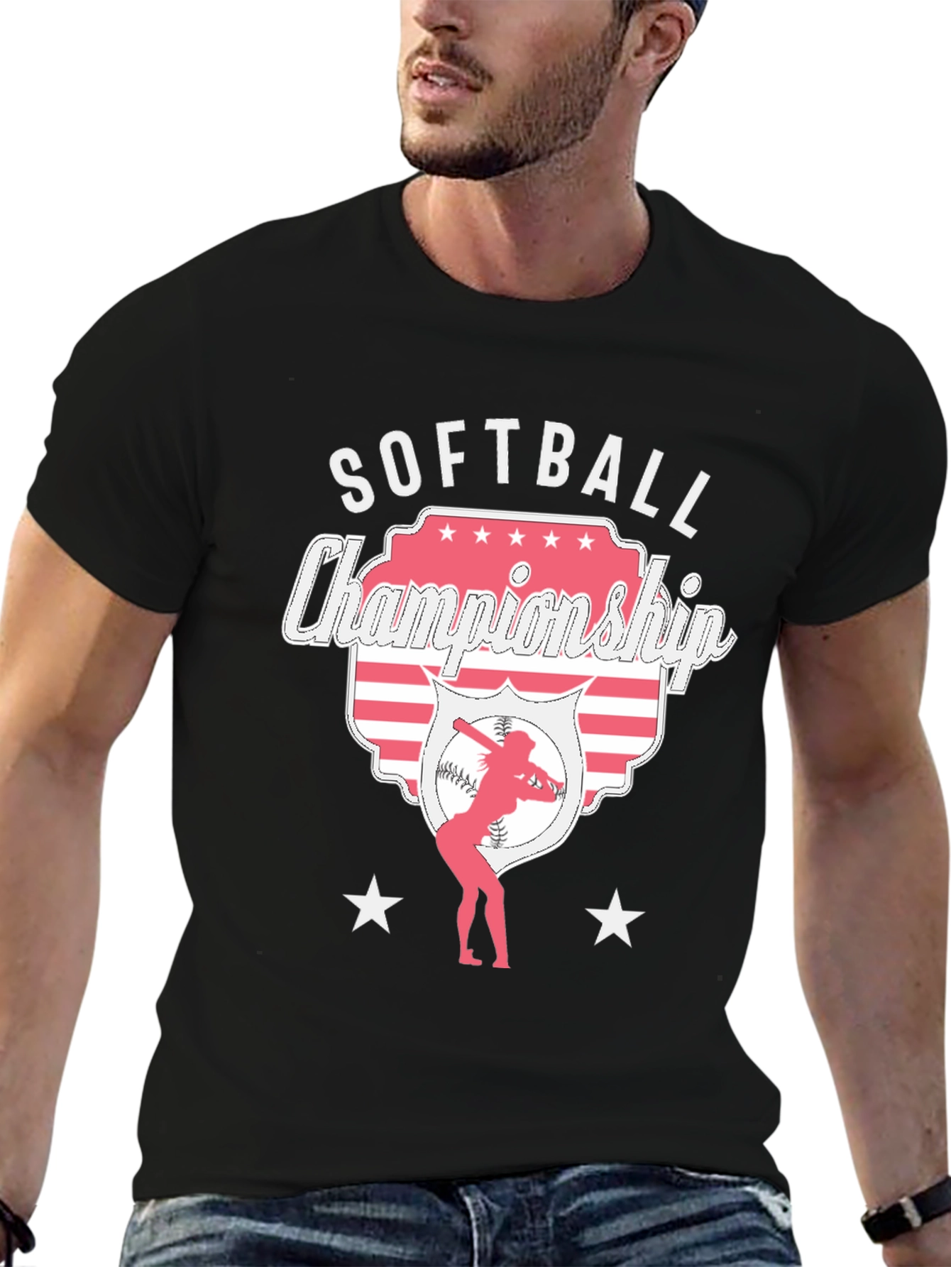 Softball Championship Black T-Shirt