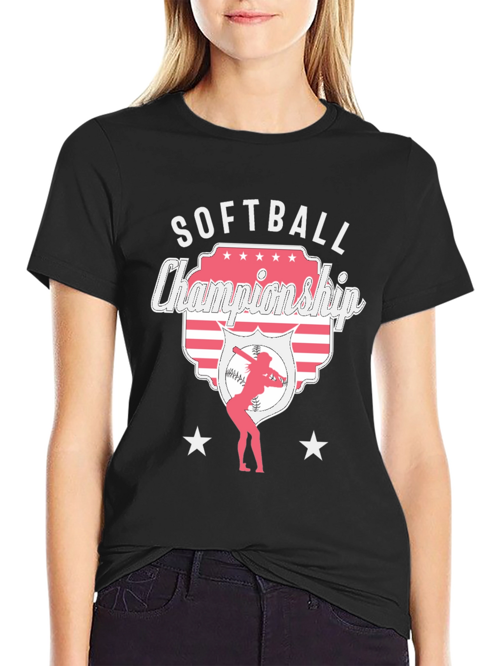 Softball Championship Black T-Shirt