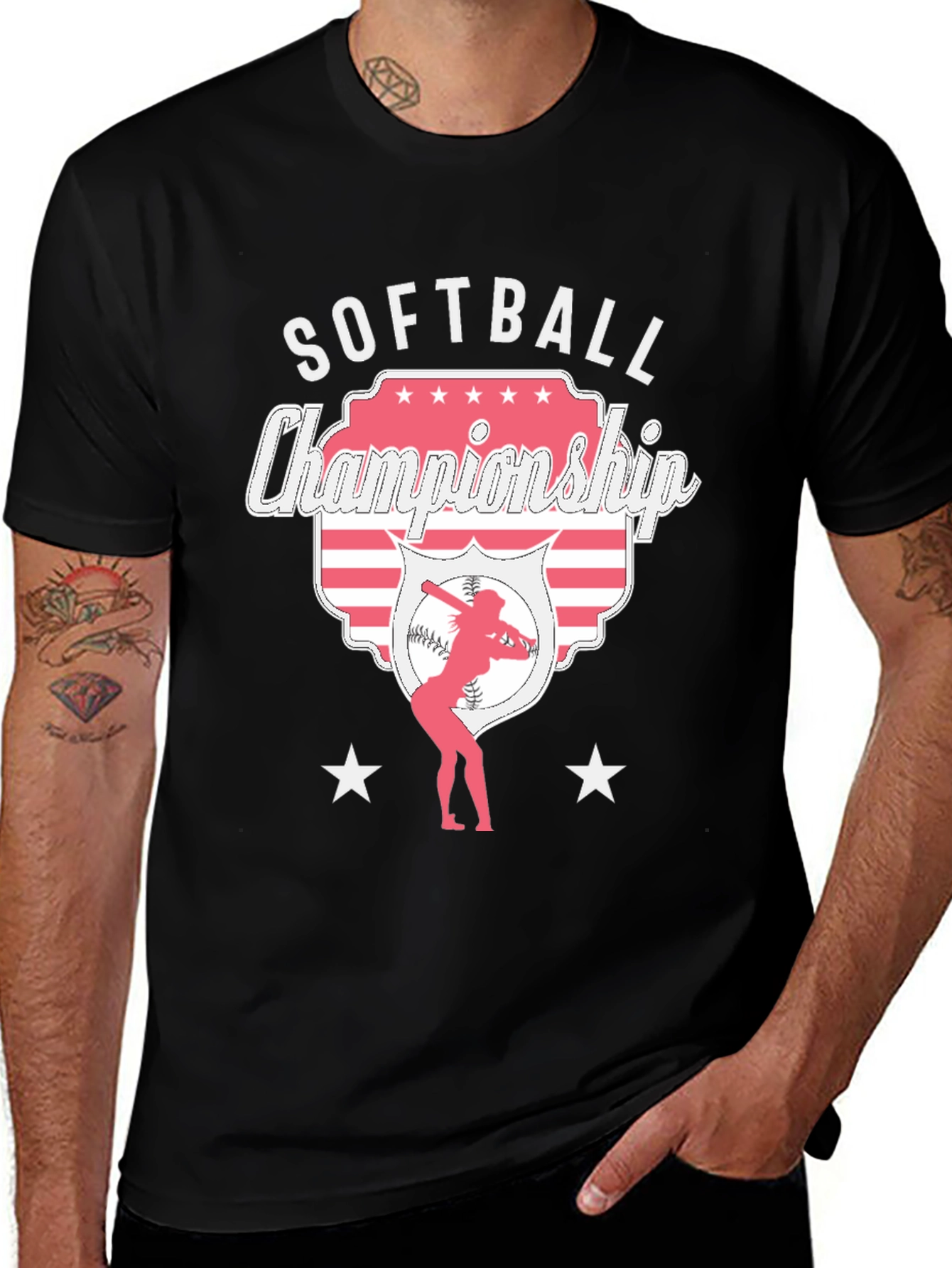 Softball Championship Black T-Shirt
