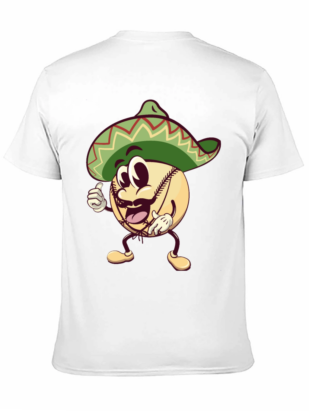 Baseball Man Sombrero Black T-Shirt