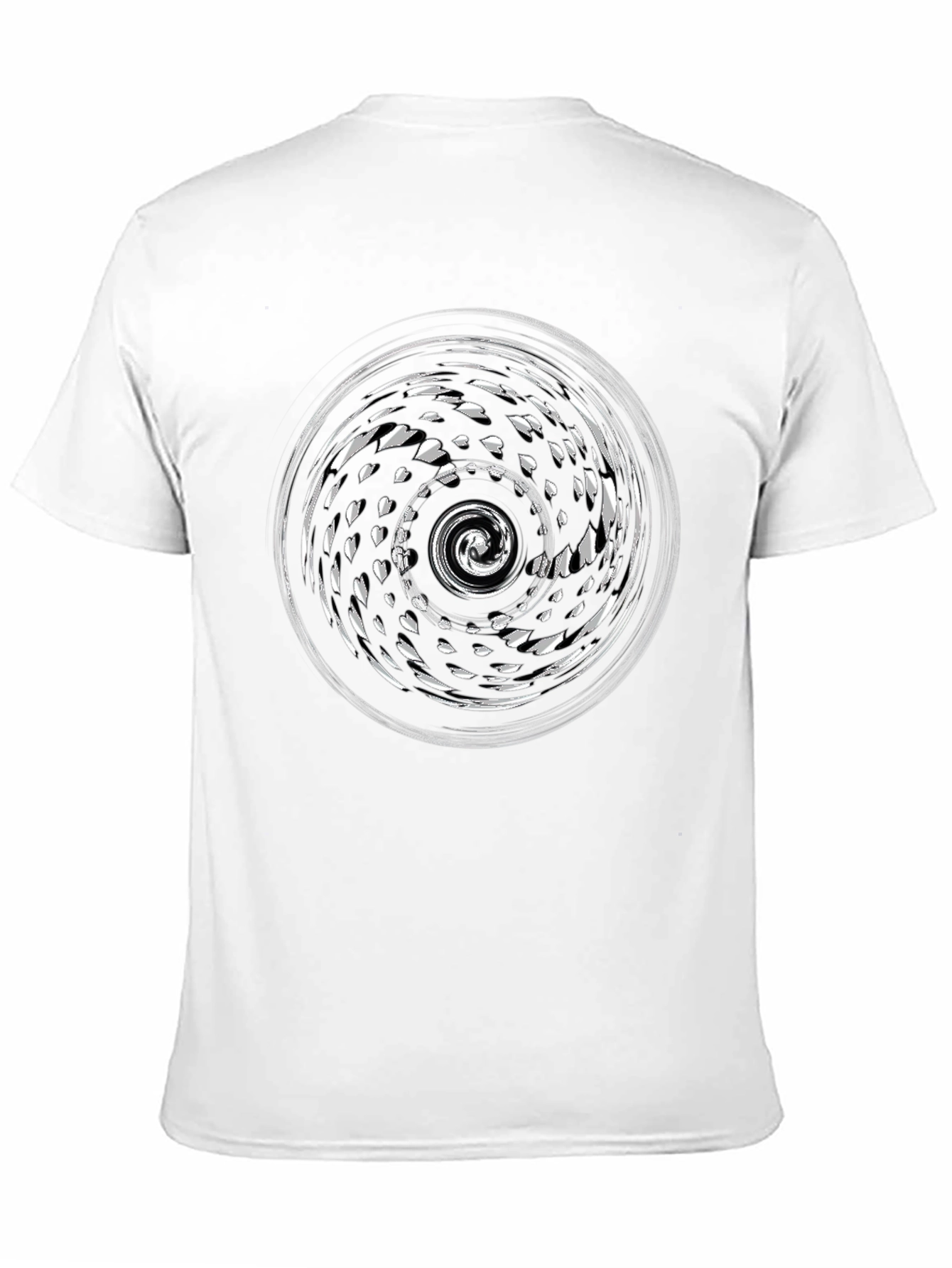 Abstract Spiral Graphic Print Black T-Shirt