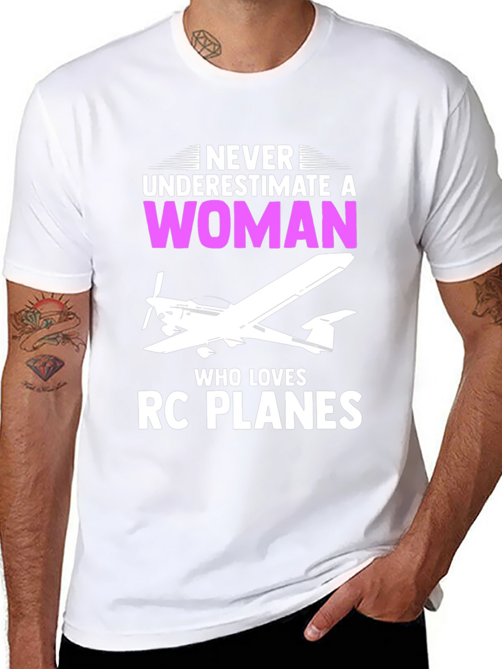 Never Underestimate a Woman RC Plane T-Shirt