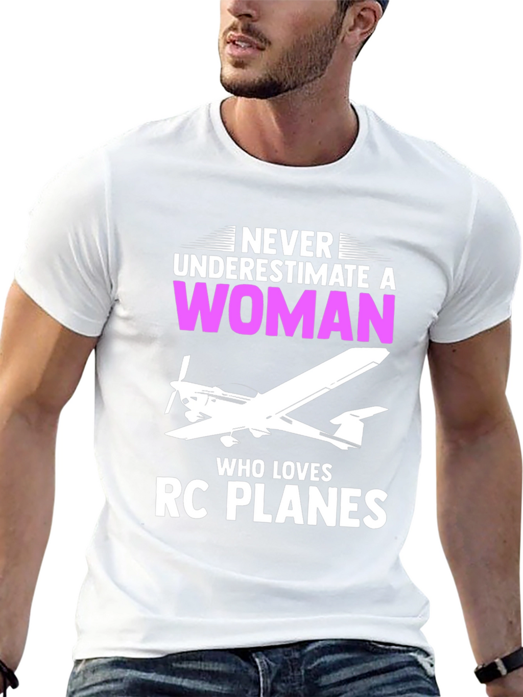 Never Underestimate a Woman RC Plane T-Shirt