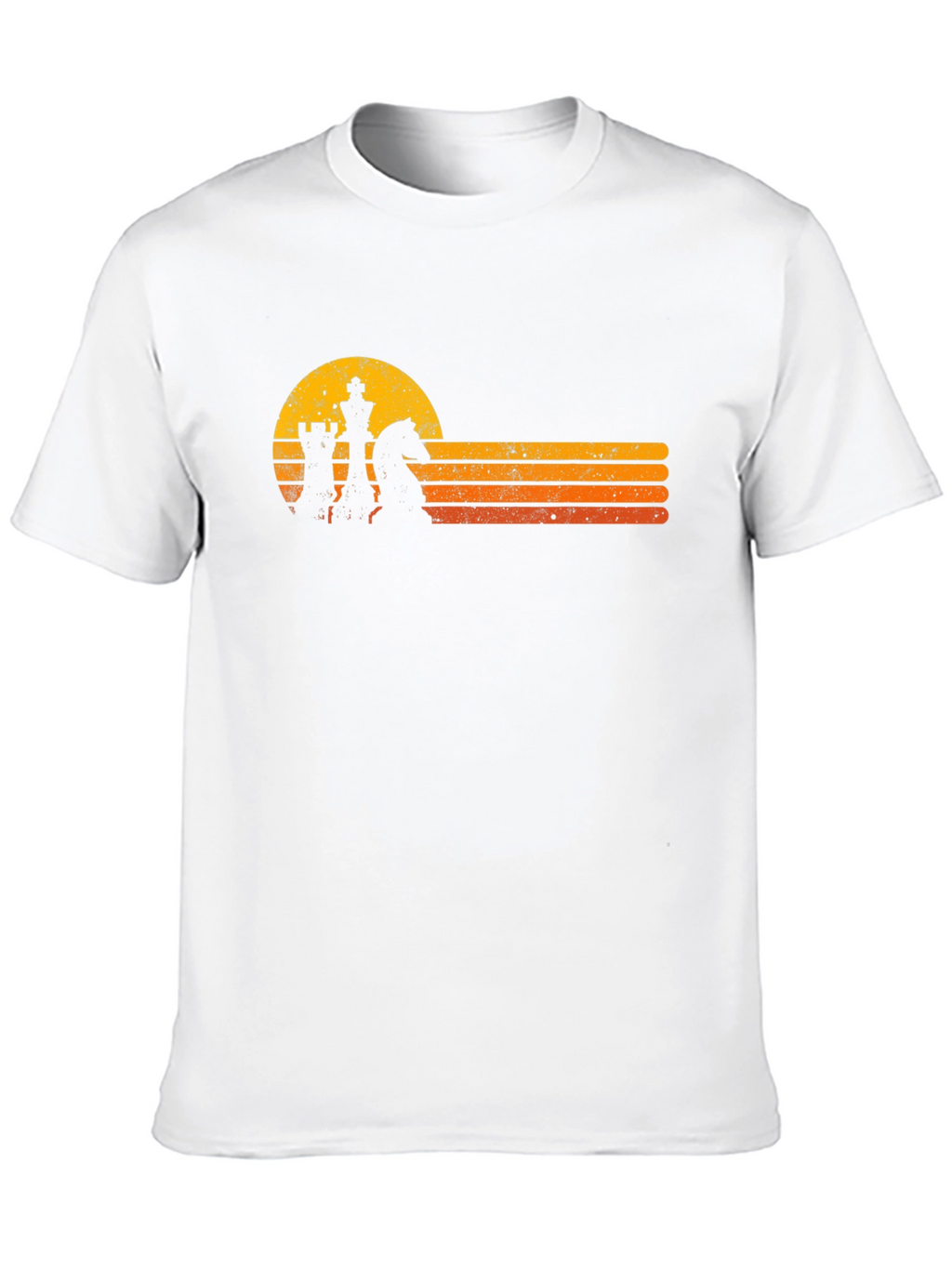 Retro Chess Sunset Graphic T-Shirt
