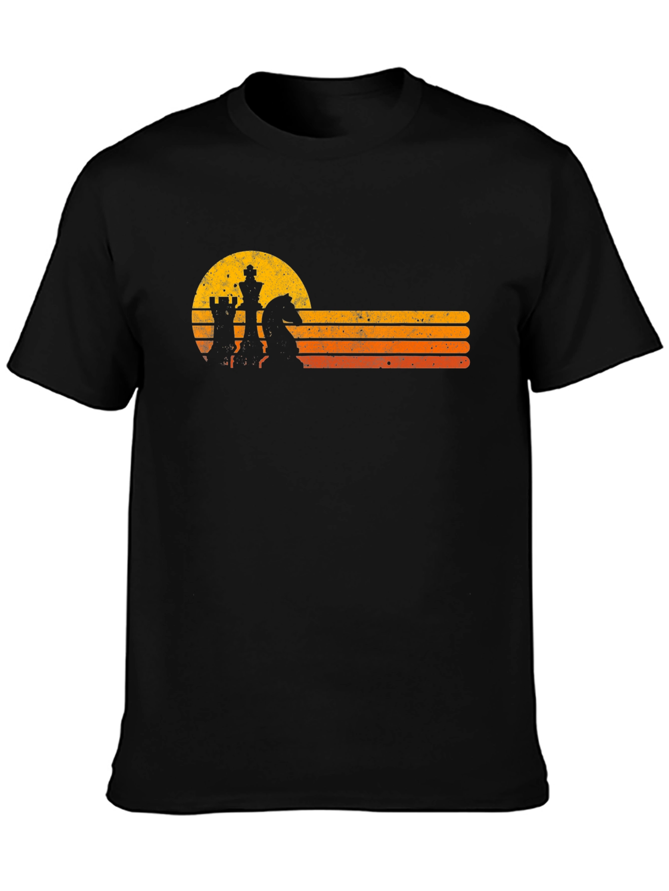 Retro Chess Sunset Graphic T-Shirt