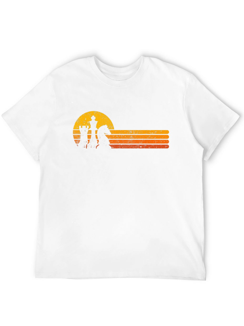 Retro Chess Sunset Graphic T-Shirt