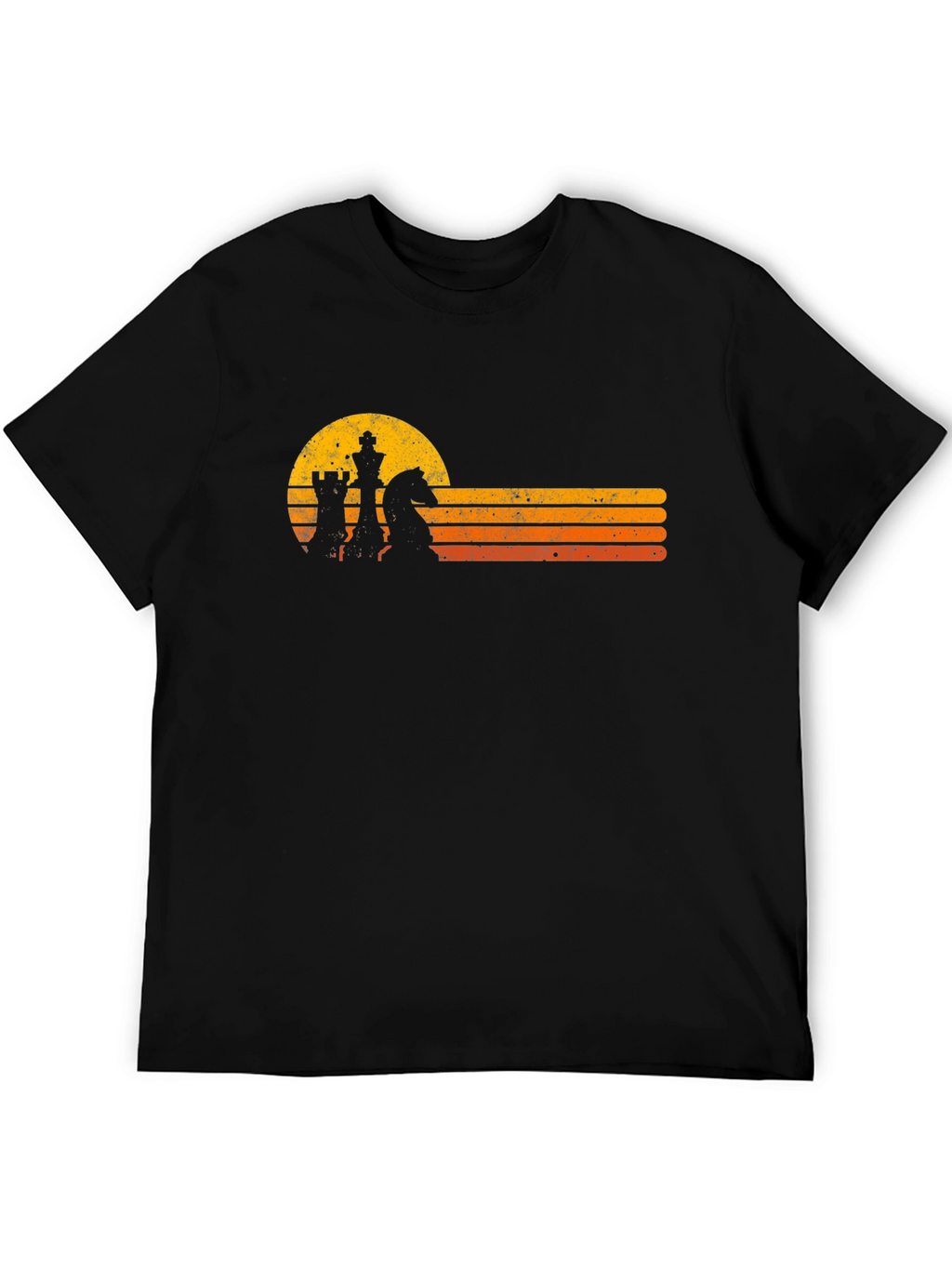 Retro Chess Sunset Graphic T-Shirt