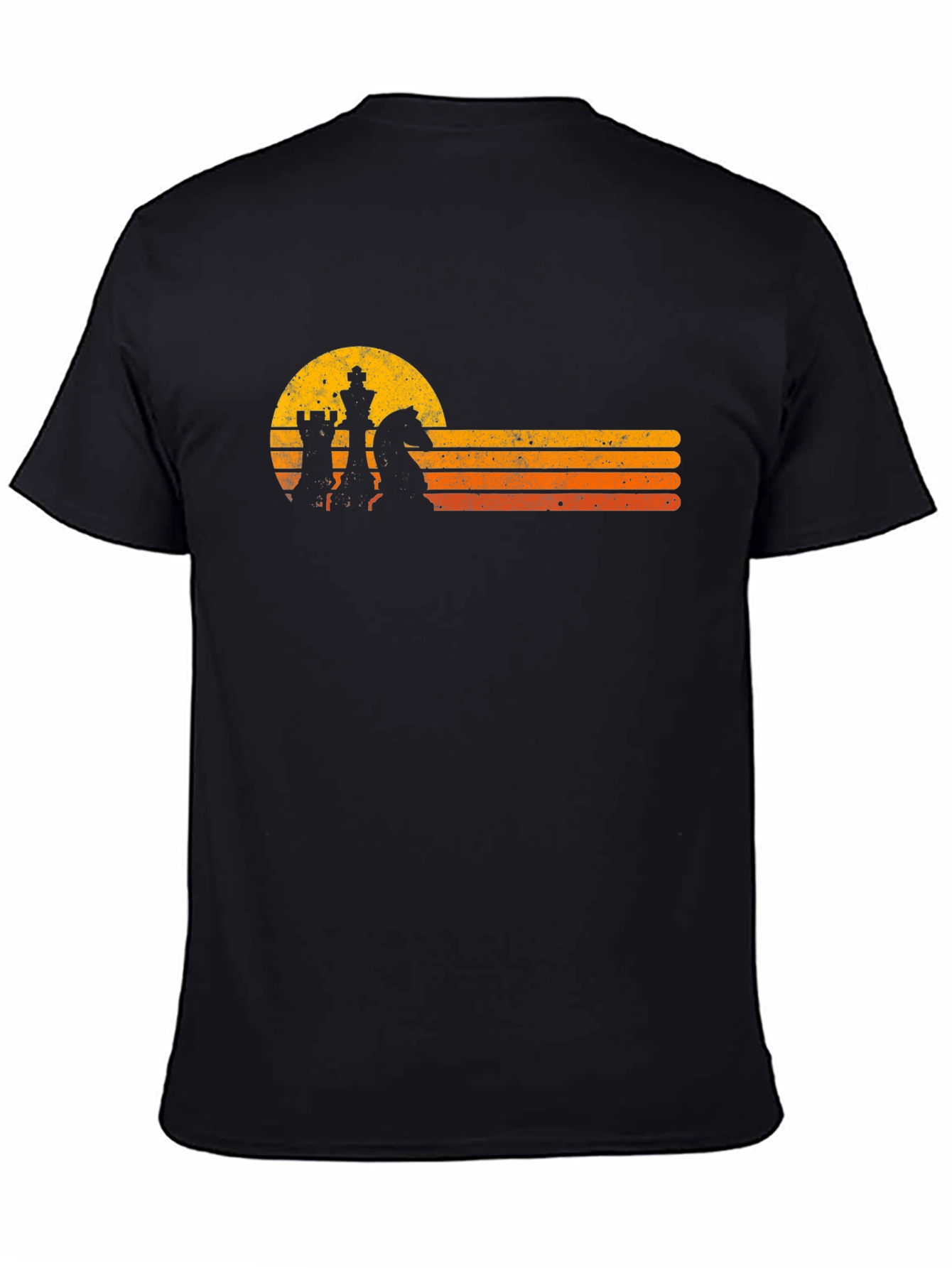 Retro Chess Sunset Graphic T-Shirt