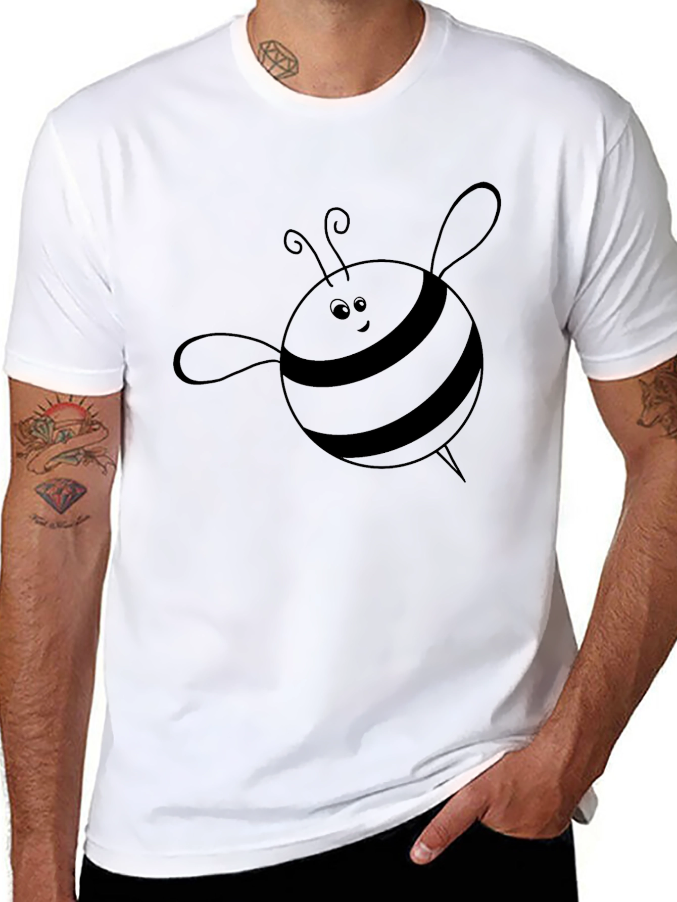 Mens Black Bee Graphic Tee