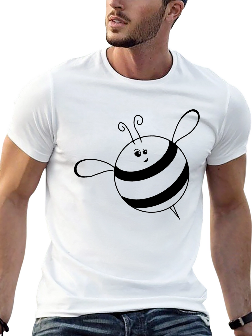 Mens Black Bee Graphic Tee