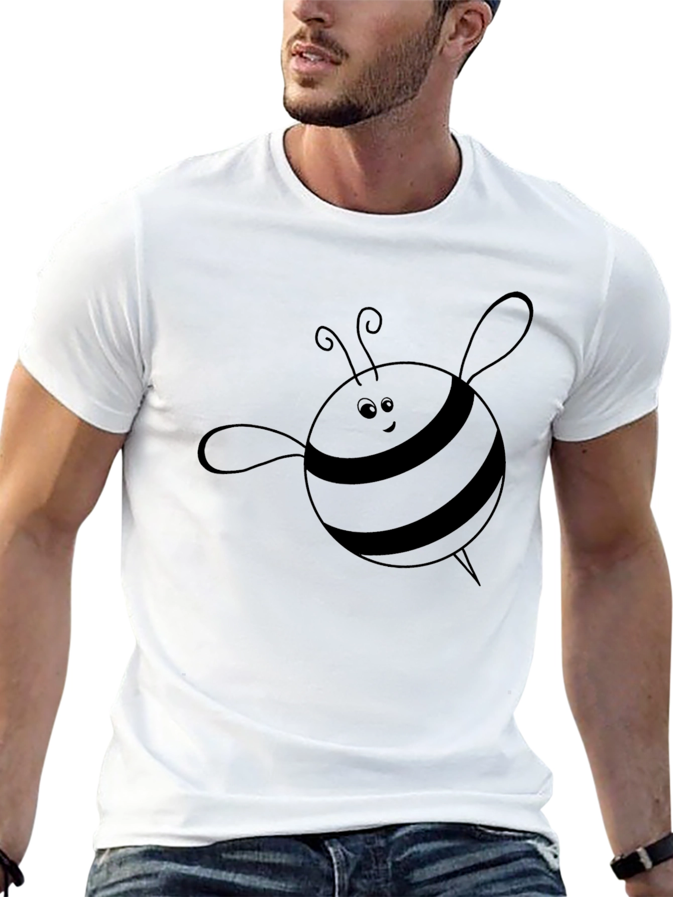 Mens Black Bee Graphic Tee