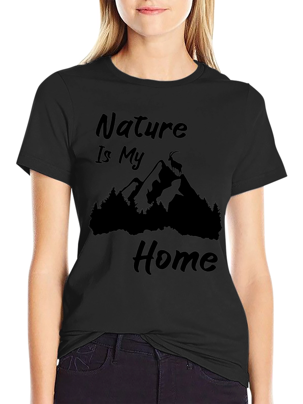 Nature Is My Home Black Graphic Tee