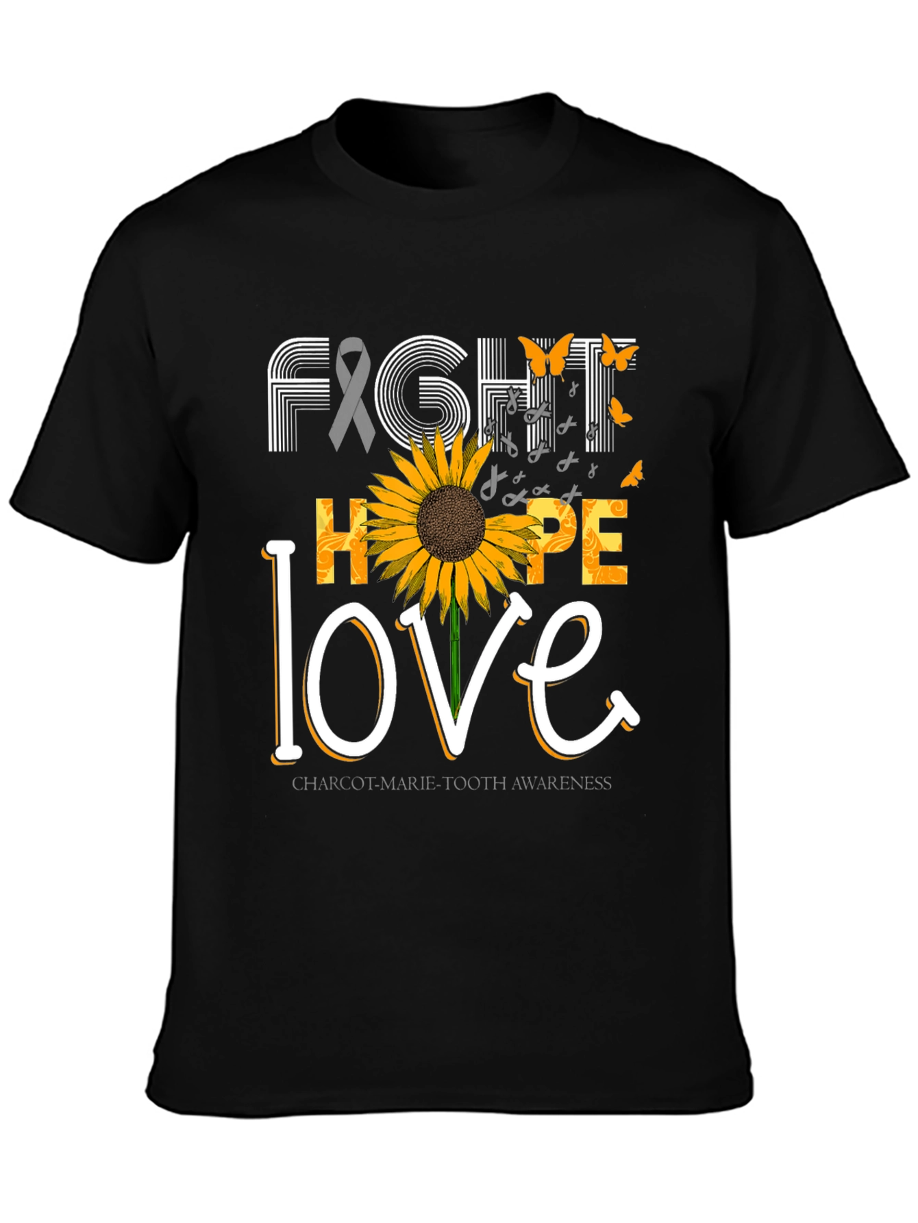 Fight Hope Love Charcot-Marie-Tooth Awareness T-Shirt