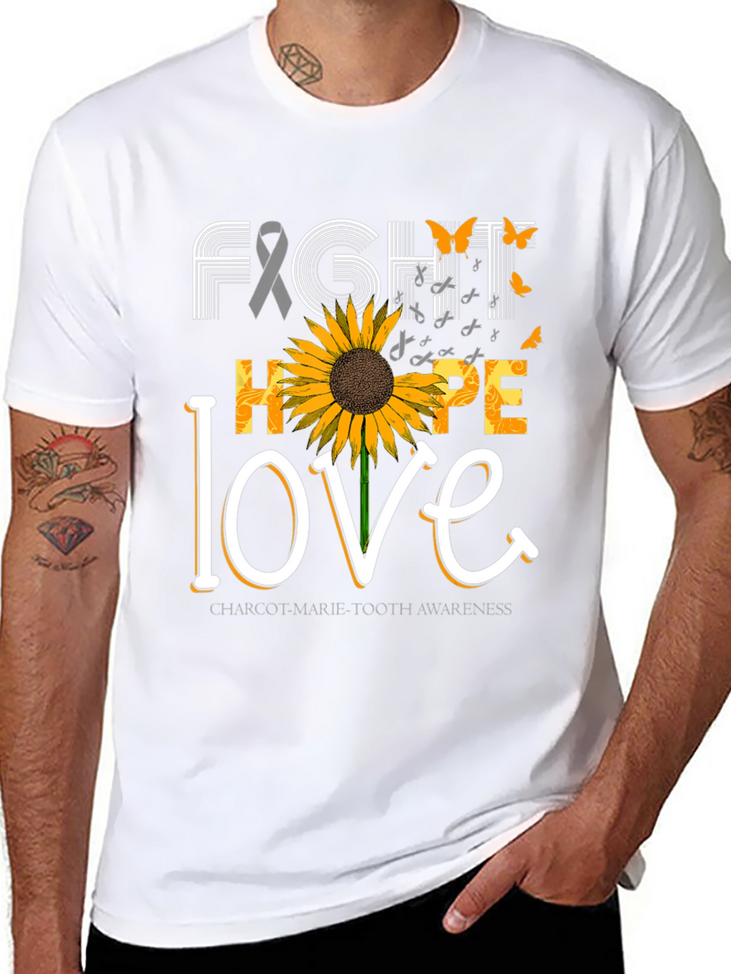 Fight Hope Love Charcot-Marie-Tooth Awareness T-Shirt