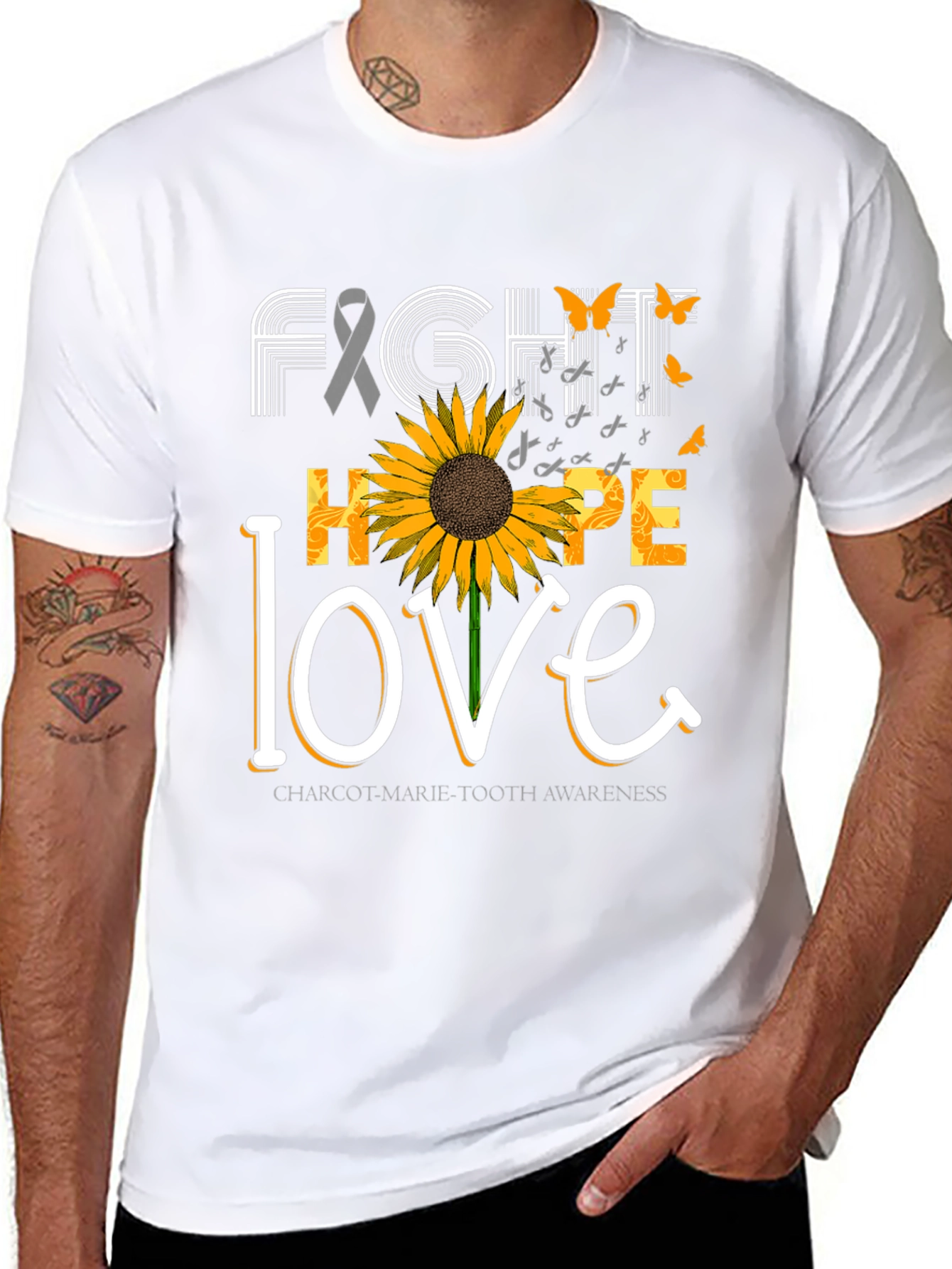 Fight Hope Love Charcot-Marie-Tooth Awareness T-Shirt