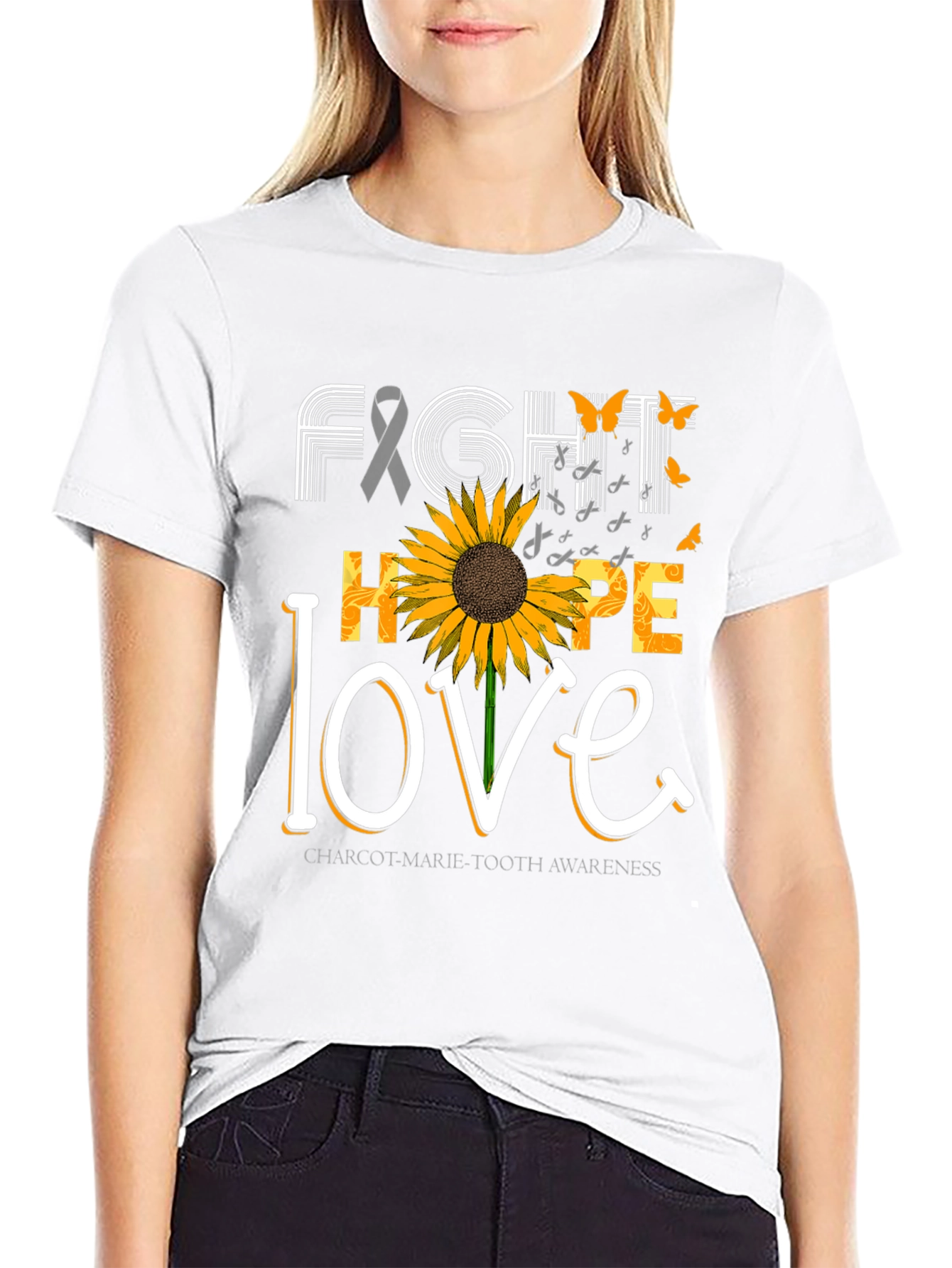 Fight Hope Love Charcot-Marie-Tooth Awareness T-Shirt