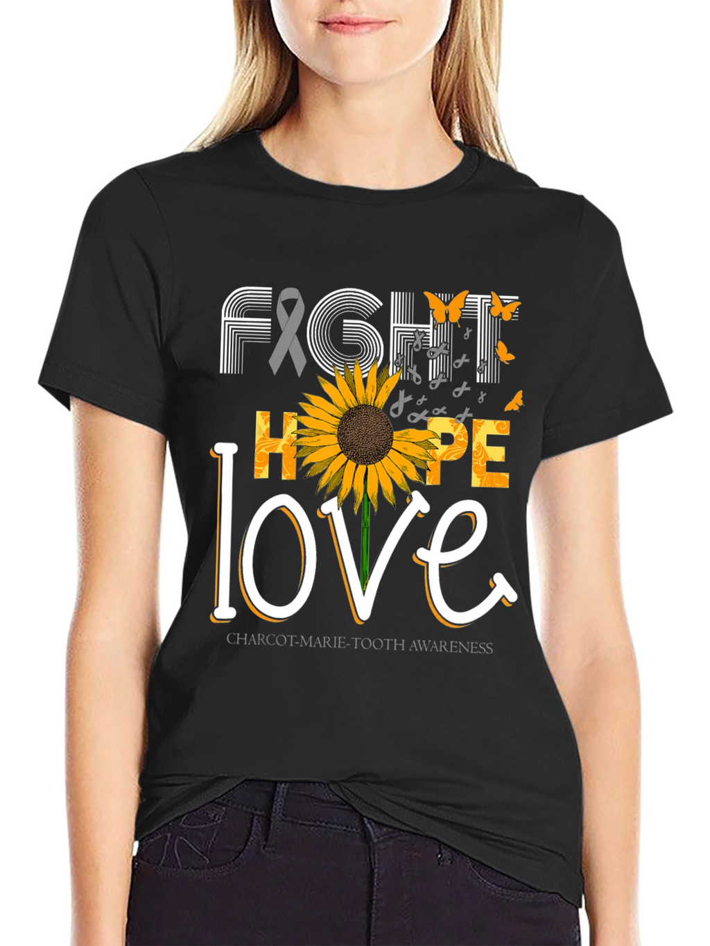 Fight Hope Love Charcot-Marie-Tooth Awareness T-Shirt