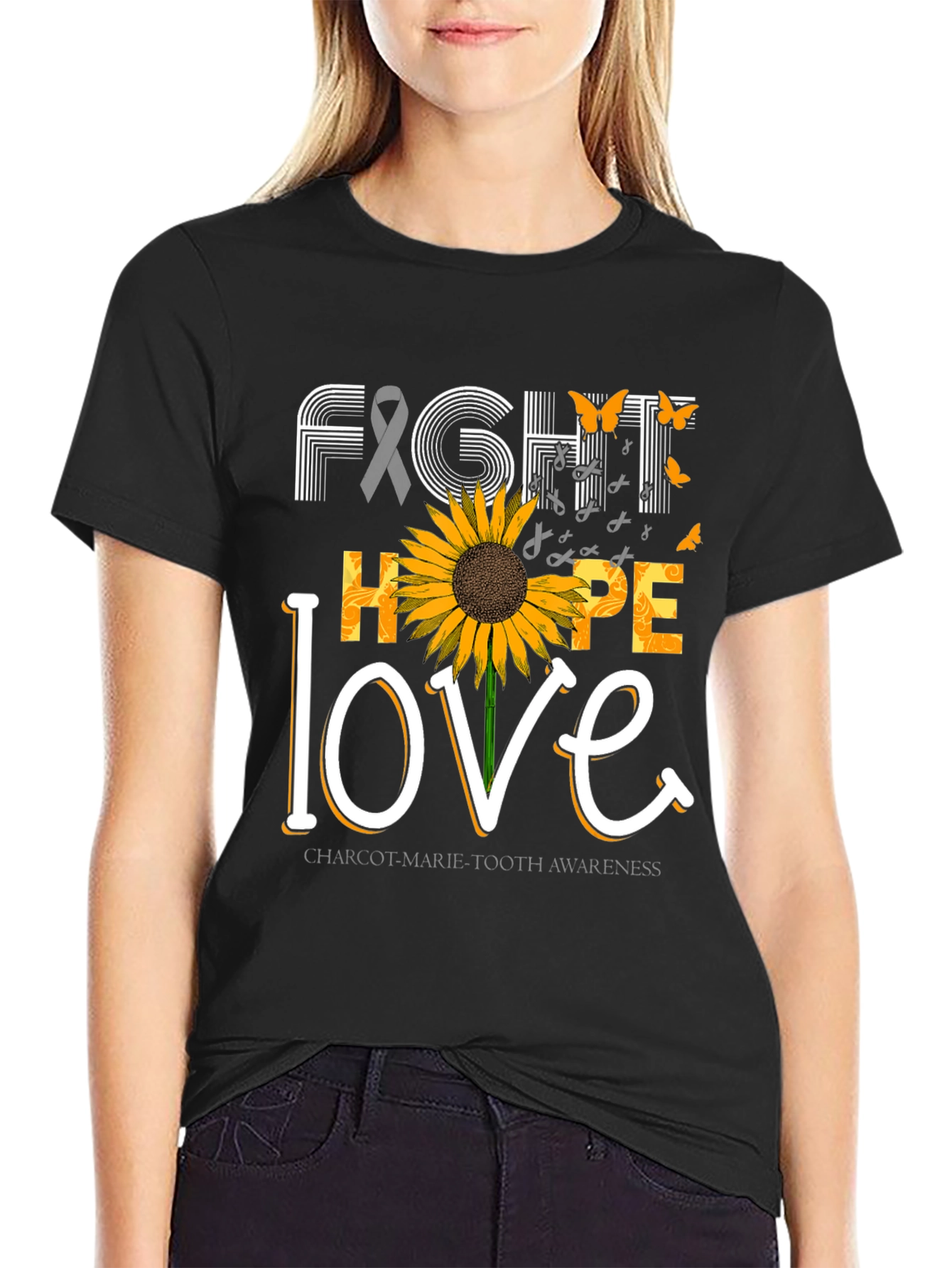 Fight Hope Love Charcot-Marie-Tooth Awareness T-Shirt