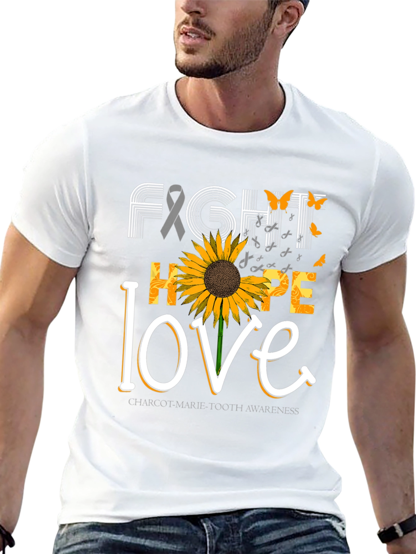 Fight Hope Love Charcot-Marie-Tooth Awareness T-Shirt
