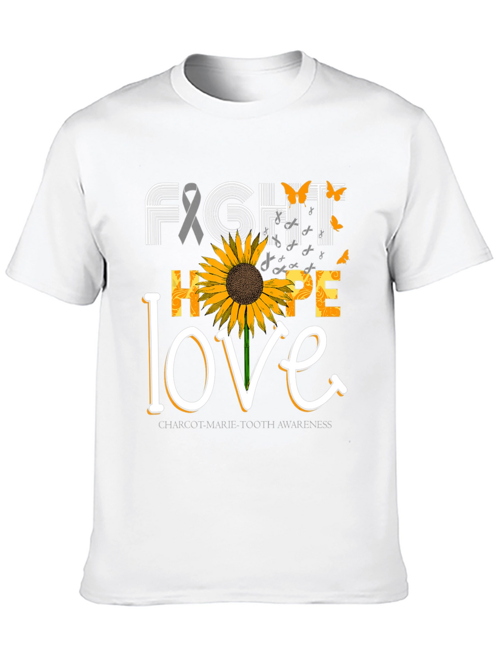 Fight Hope Love Charcot-Marie-Tooth Awareness T-Shirt
