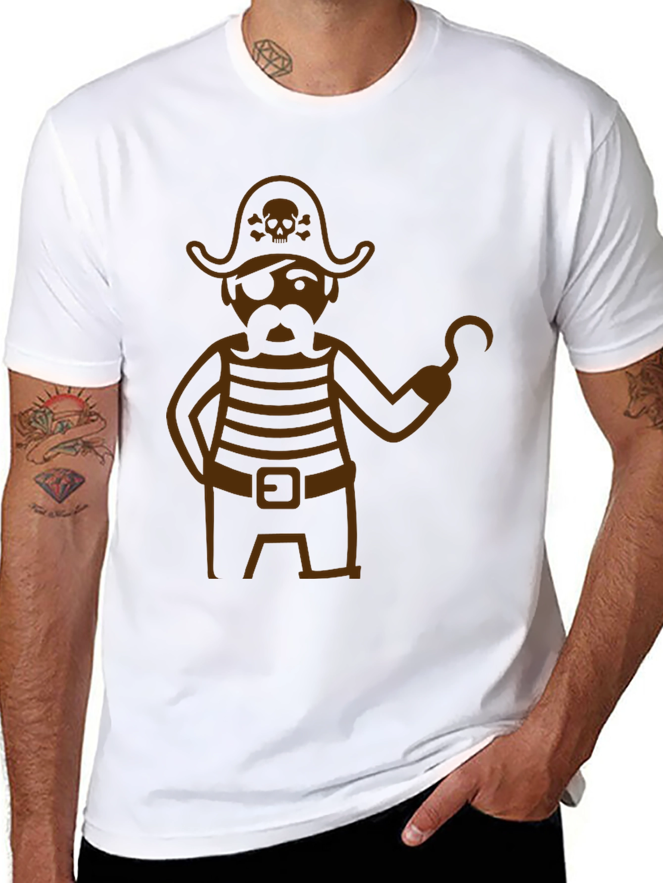 Pirate Graphic T-Shirt - Black Cotton Blend Tee