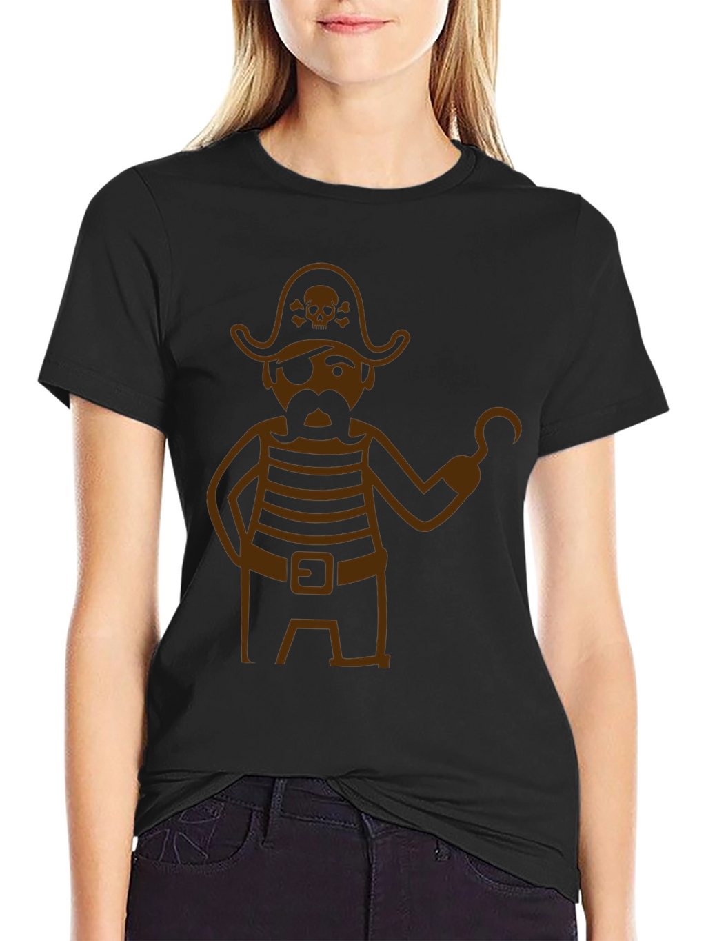 Pirate Graphic T-Shirt - Black Cotton Blend Tee