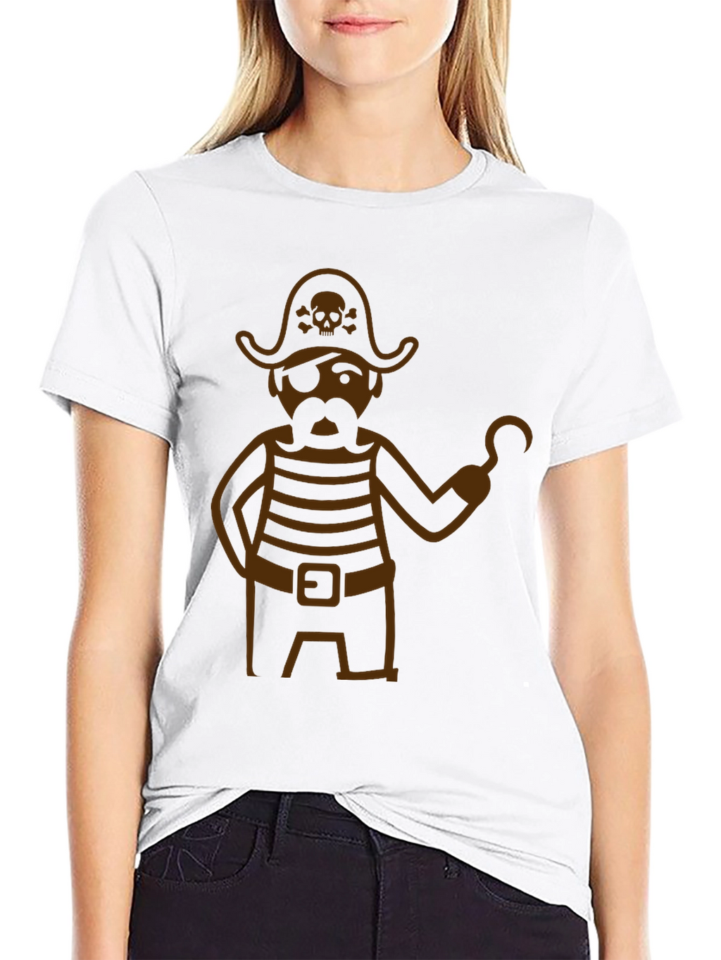 Pirate Graphic T-Shirt - Black Cotton Blend Tee