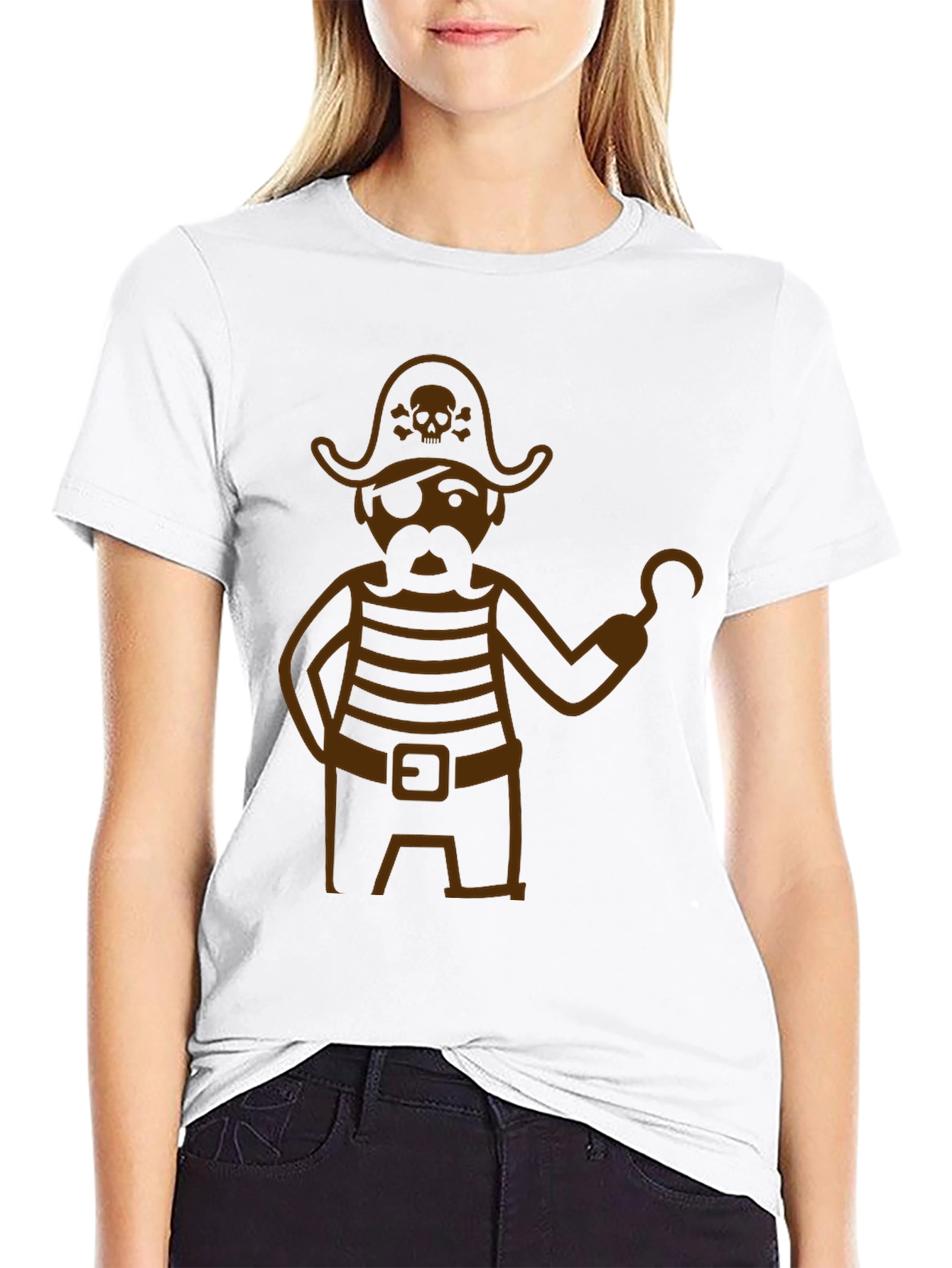 Pirate Graphic T-Shirt - Black Cotton Blend Tee