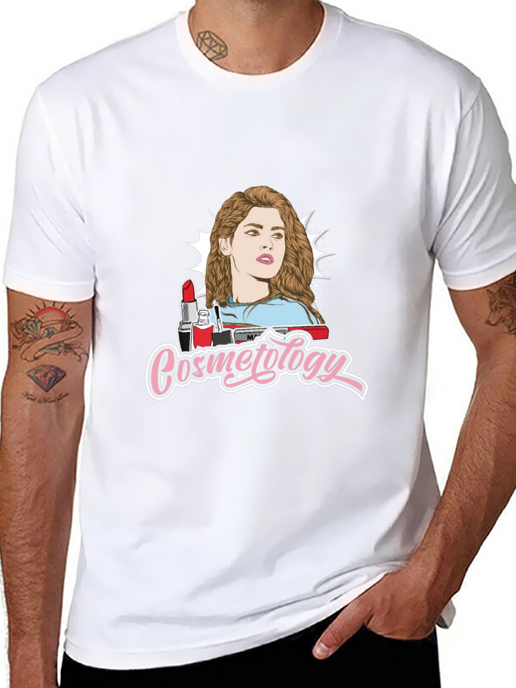 Cosmetology Graphic Print Black T-Shirt